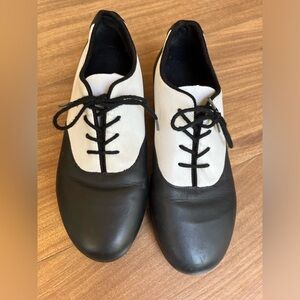 Chloe and Maude Black and White Bloch Tap shoes